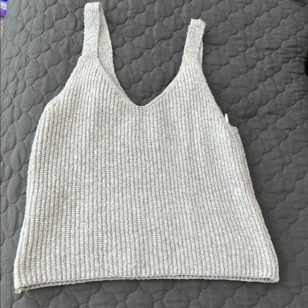 Sincerely Jules Gray Ribbed Knit Tank Top